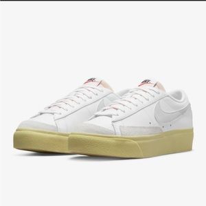 Nike Blazer Low Platform Womens White Lemon Wash